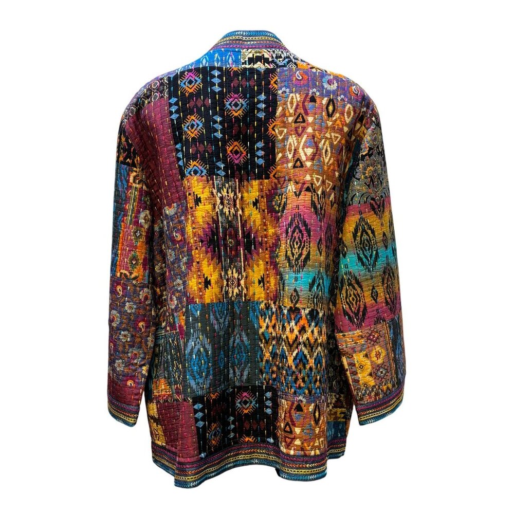 John Mark Patchwork Quilted Jacket Multi-Color Op… - image 2